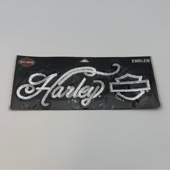 Harley-Davidson Accessories - Harley-Davidson Black with Silver Sequin Bar and Shield Patch